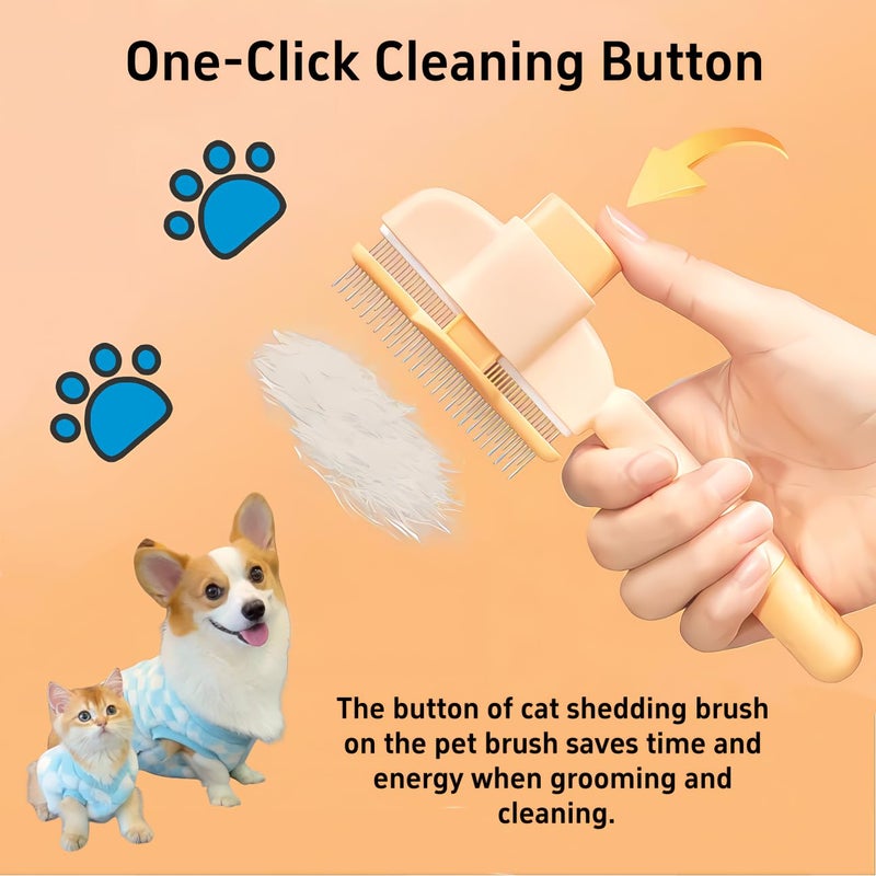 TemApex 2PCS Pet Comb for Dogs & Cats with Long & Short Stainless Steel Metal Teeth for Shedding and Tangles, Self-Cleaning Pet Comb for Dogs and Cats, Comfort and safety - Image 2
